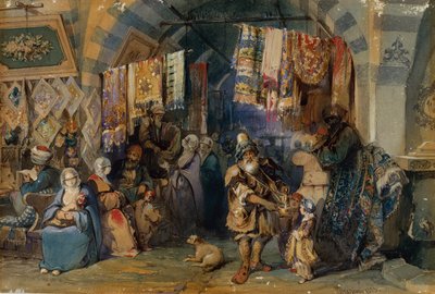 Der Basar, Konstantinopel von Amadeo Preziosi