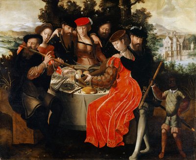 Musizierende Gesellschaft im Freien, ca. 1540-50 von Ambrosius Benson