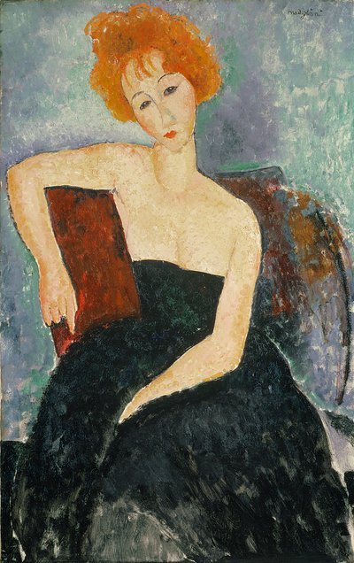 Rothaariges Mädchen im Abendkleid, 1918 von Amedeo Modigliani