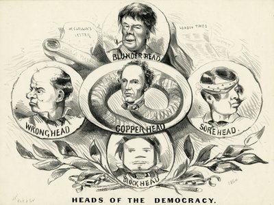 Köpfe der Demokratie, 1864 von American School