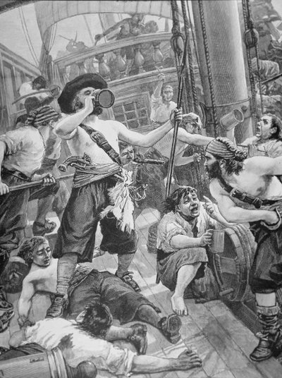 Piraten kapern ein Schiff von American School