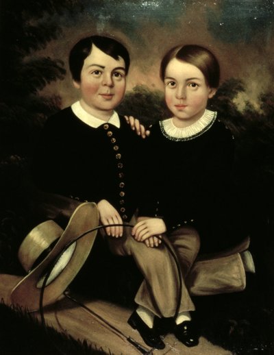 Porträt von zwei Kindern von American School