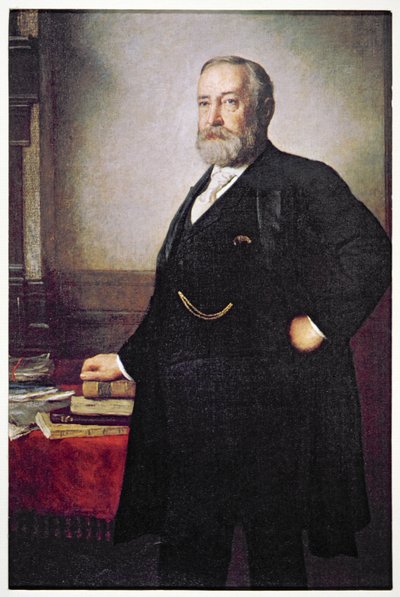 Wahlplakat von Präsident Benjamin Harrison (1833-1901) von American School