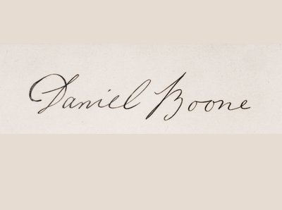 Unterschrift von Daniel Boone von American School