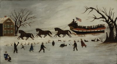 Die Suffragetten machen eine Schlittenfahrt, 1870-90 von American School
