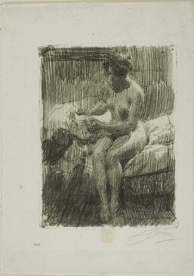 Modell beim Lesen von Anders Leonard Zorn
