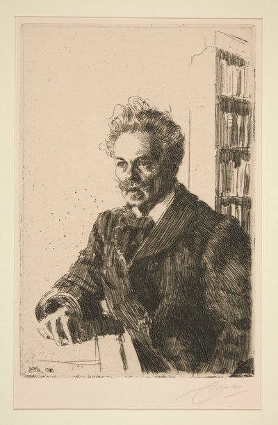 Porträt von A. Strindberg von Anders Leonard Zorn