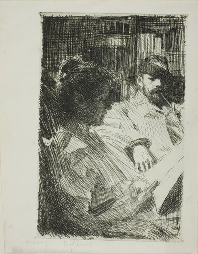 Lesen (Herr und Frau Ch. Deering) von Anders Leonard Zorn