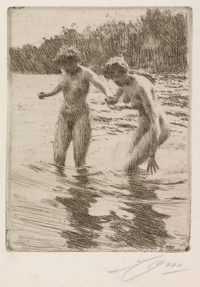 Zwei Badende von Anders Leonard Zorn