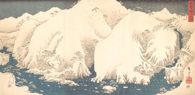 Kiso-Berge im Schnee, 1857 von Ando Hiroshige