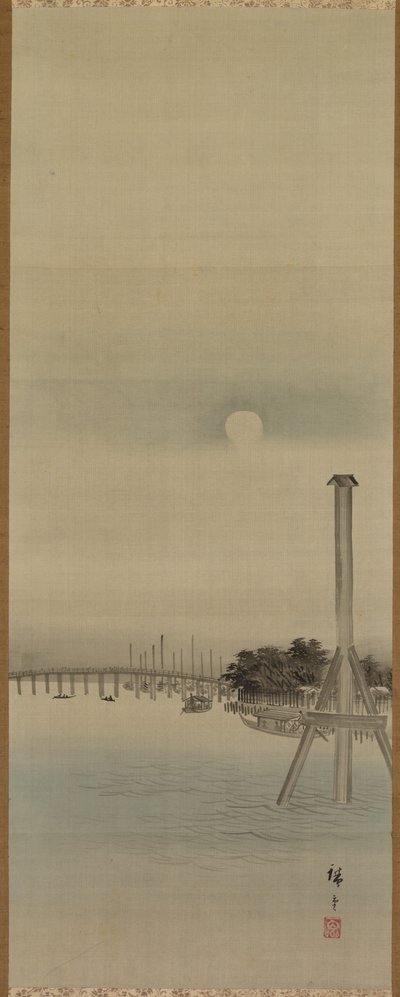 Nachtszene am Sumida-Fluss, 1800er Jahre von Ando Hiroshige