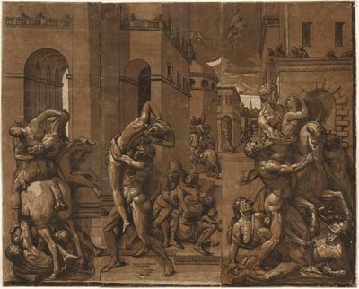 Die Entführung der Sabinerinnen, 1585 von Andrea Andreani