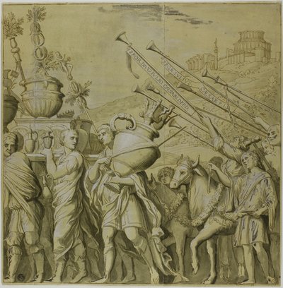 Triumphe von Julius Caesar: Leinwand Nr. IV von Andrea Mantegna