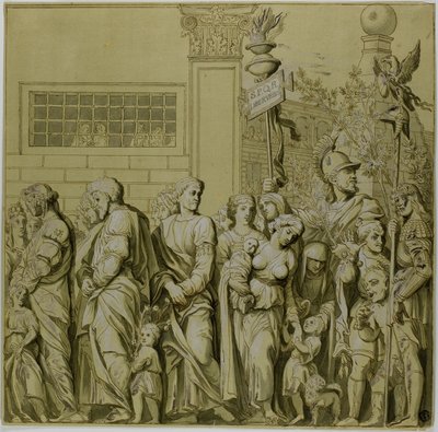 Triumphe von Julius Caesar: Leinwand Nr. VII von Andrea Mantegna