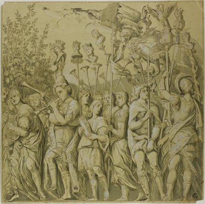 Triumphe von Julius Caesar: Leinwand Nr. VII von Andrea Mantegna