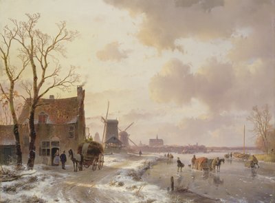 Winterszene von Andreas Schelfhout