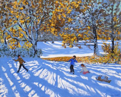 Früher Schnee, Allestree Park, 2017 von Andrew Macara