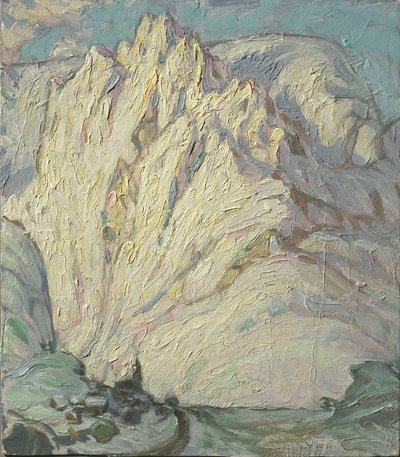 Schneebedeckte Berge. Studie von den Lofoten von Anna Katarina Boberg