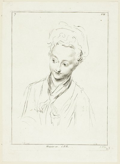 Frauenkopf (nach rechts gewandt) von Anne Claude Philippe Caylus