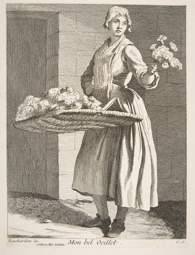 Blumenverkäufer, 1738 von Anne Claude Philippe de Caylus