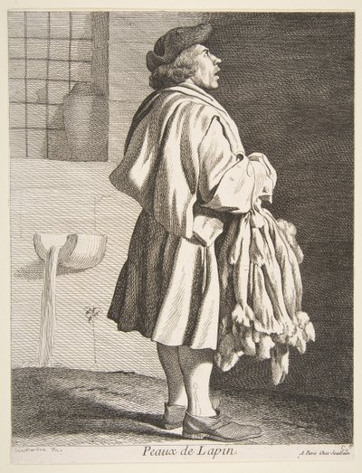 Kaninchenfellhändler, 1737 von Anne Claude Philippe de Caylus