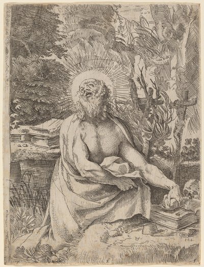 Heiliger Hieronymus in der Wildnis von Annibale Carracci