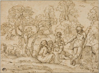 Johannes der Täufer predigt von Annibale Carracci