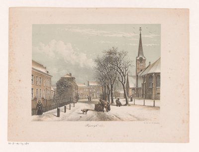 Verschneite Straße in Rijswijk von Anonymous