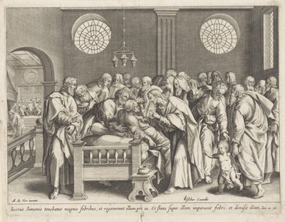 Christus heilt die Schwiegermutter von Petrus von Anonymous