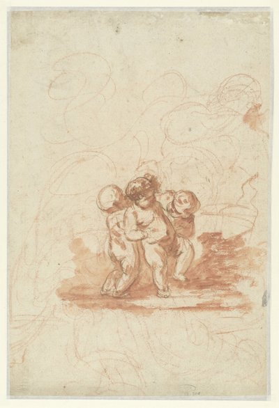 Drei Putti in einer Landschaft von Anonymous