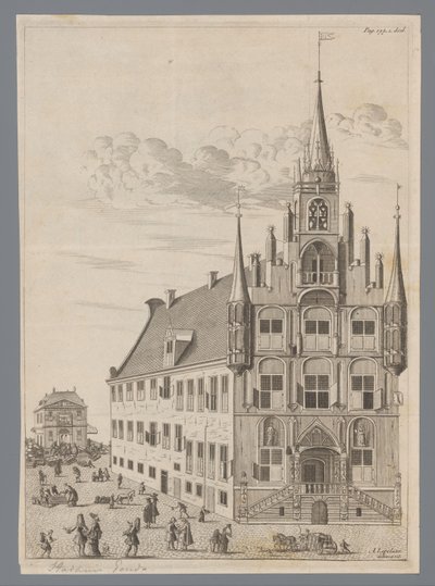 Ansicht des Rathauses von Gouda von Anonymous