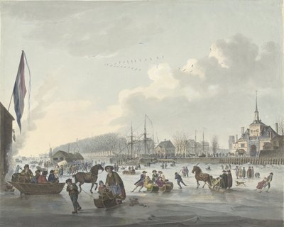 Eisvergnügen vor Rotterdam, ca. 1784 von Anonymous
