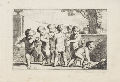 Putti spielen Taschentuchlegen von Anonymous
