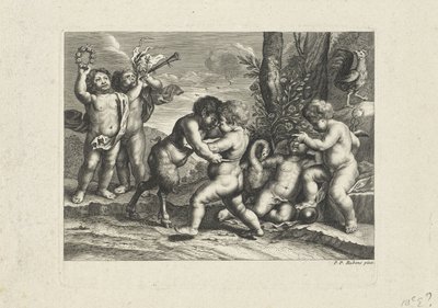 Spielende Putti in einer Landschaft von Anonymous
