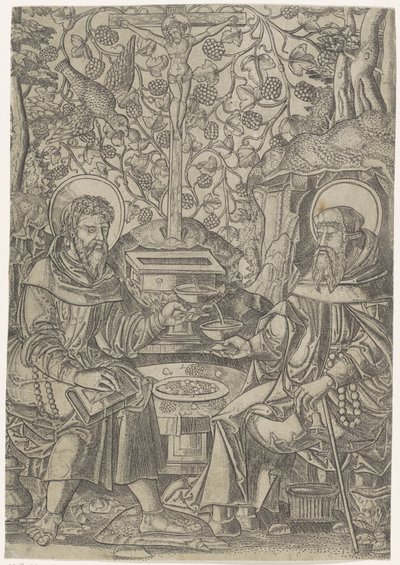 Zwei Heilige bei Christus als Fons Vitae von Anonymous