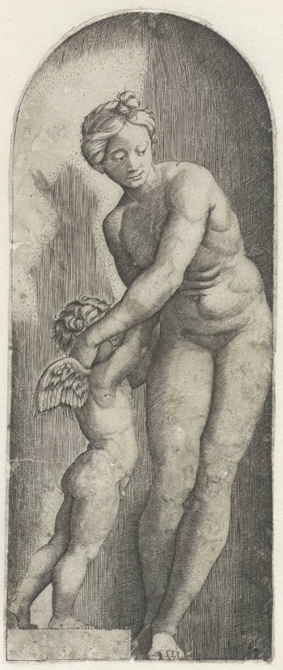 Venus und Amor stehend in einer Nische von Anonymous