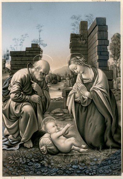 Andachtsbild: die Geburt Christi (Druck) von Anonymous Anonymous