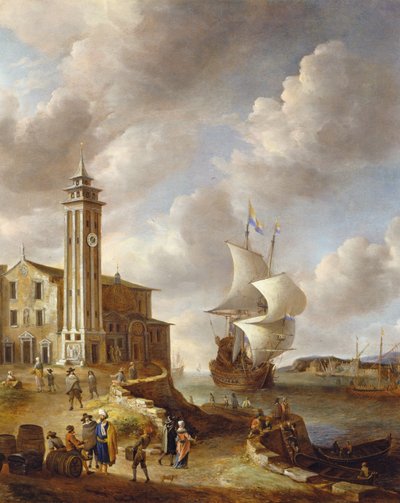 Der Heringpacker-Turm, Amsterdam, mit Figuren von Anthonie Beerstraten