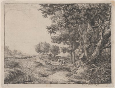 Ein Bauer mit einer Schaufel, 17. Jahrhundert von Anthonie Waterloo