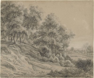 Bäume in einer hügeligen Landschaft von Anthonie Waterloo