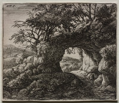 Vier Landschaften: Der durchlöcherte Felsen von Anthonie Waterloo