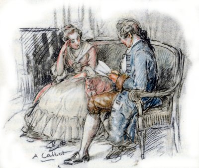 Werther liest einer Charlotte von Antoine Calbet