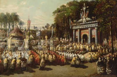 Prozession des Heiligen Sakraments, 1855 von Antoine Detrez