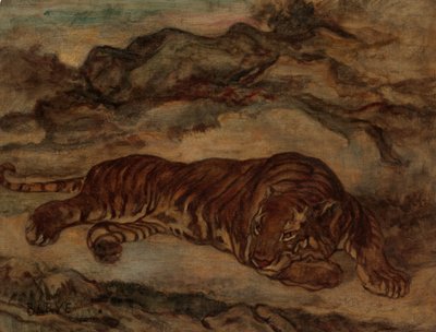 Tiger in Ruhe, ca. 1850-65 von Antoine Louis Barye