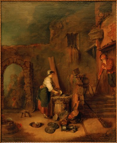 Die Kupferkratzerin (Die Köchin) von Antoine Watteau