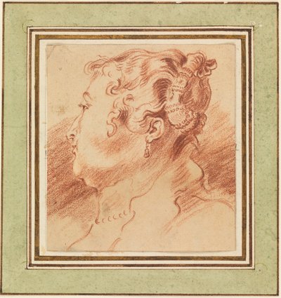 Studie eines Frauenkopfes von Antoine Watteau