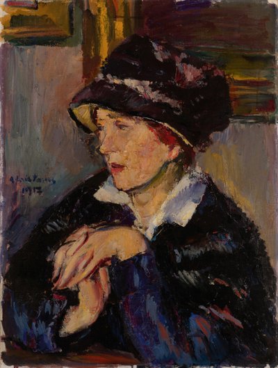 Frau mit dunklem Hut, 1917 von Anton Faistauer