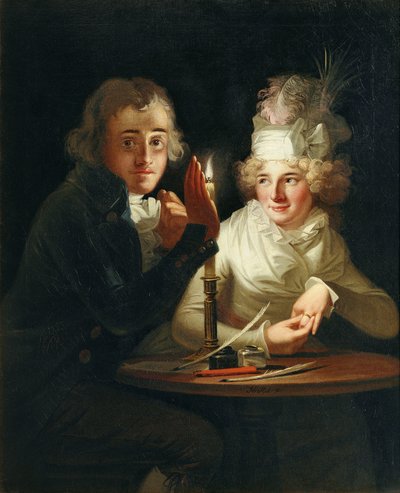 Verlobung bei Kerzenlicht von Anton Hickel