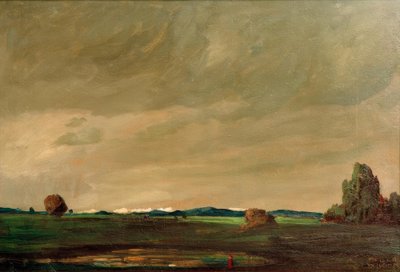 Voralpenlandschaft am Chiemsee von Anton Müller Wischin