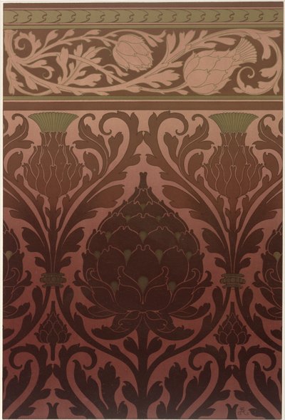 Tapetendesign mit Artischocken (Detail) von Anton Seder